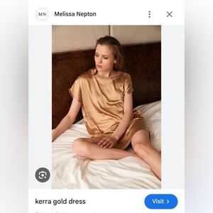 Melissa Nepton Gold Keira dress. Gorgeous satin. Size medium. NWT, never worn